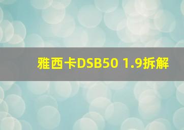 雅西卡DSB50 1.9拆解